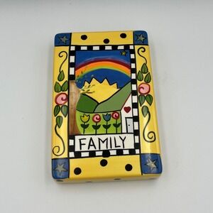 Decorative Family Housewarming Gift Ceramic Plaque Yellow Rainbow Home Decor
